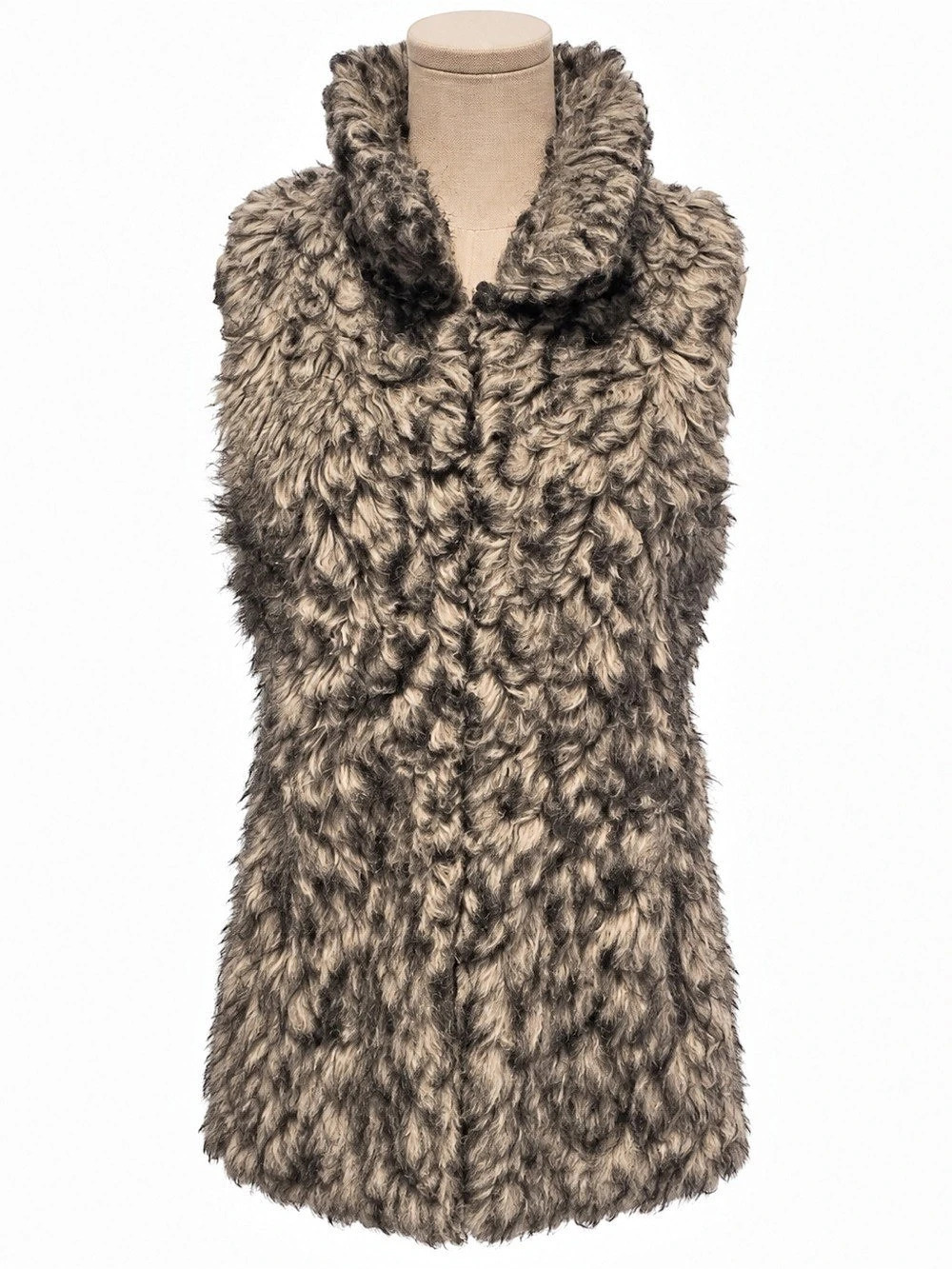 White House Black Market Shaggy Faux-Fur Vest, Size Medium
